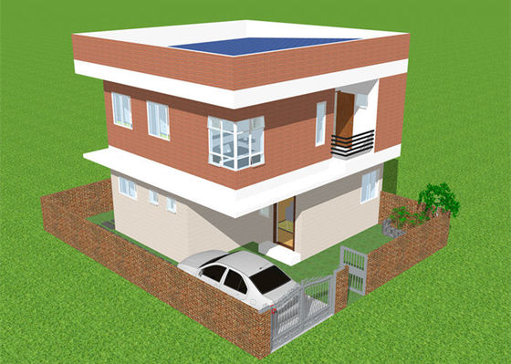 Q355B Q235B Çelik Yapı Konut Rüzgar Geçirmez Hafif Çelik Çerçeve Villa