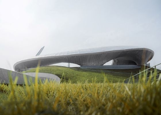 Prefabrik Çelik Yapı Stadyumu Q235 Çelik Yapısal Yapı Çözme