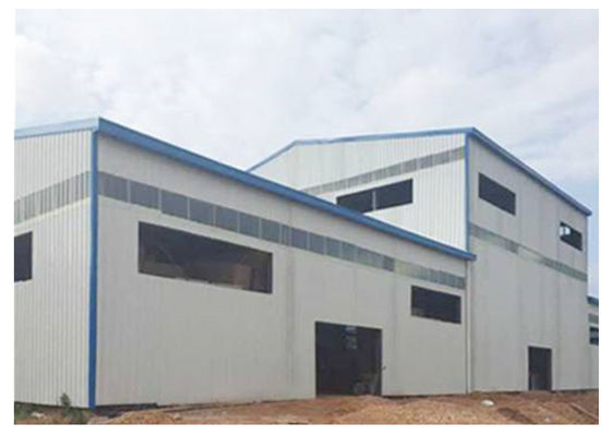 54m * 20m Prefabrik Çelik Atölye İnşaatı Prefabrik Çelik Çerçeve Ev GB