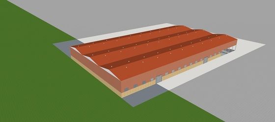 Q355B Prefabrik Hafif Çelik Çerçeve Ev Izgara Çelik Yapı Atölye Atölyesi