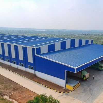 Sandviç Panelli Geniş Açıklıklı H Kirişli Çelik Yapı Depo Prefabrik Yanmaz