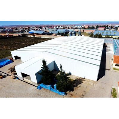 Prefabrik Çelik Yapı Atölyesi Endüstriyel Çerçeve Binası Yanmaz