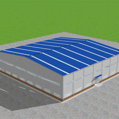 50m * 50m Prefabrik Sanayi Çelik Yapı Atölyesi İşleme Binaları