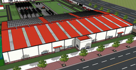 Fabrika Üretimi için Prefabrik Çelik Yapı Endüstriyel Bina Deposu