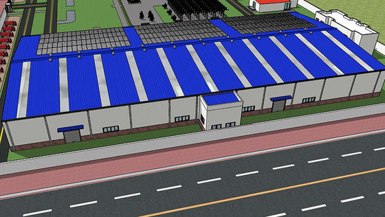 Fabrika Üretimi için Prefabrik Çelik Yapı Endüstriyel Bina Deposu