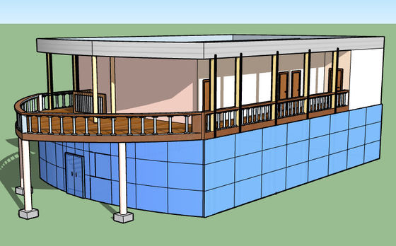 Hafif çelik çerçeve ile restoran için kullanılan özel ticari prefabrik binalar