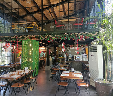 Hafif çelik çerçeve ile restoran için kullanılan özel ticari prefabrik binalar