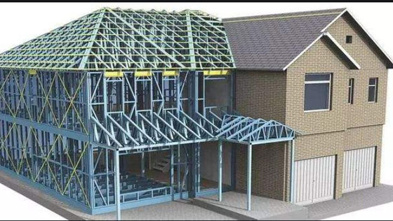 Dayanıklı Hafif Çelik Çerçeve İnşaat Çelik Prefabrik Ev Prefabrik Villa