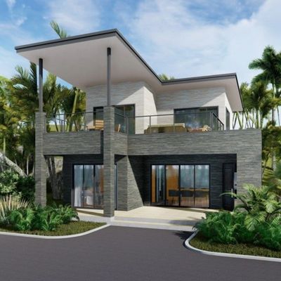 Yüksek ısı yalıtımı Güvenli ve güçlü tasarım için hafif çelik yapısı villa