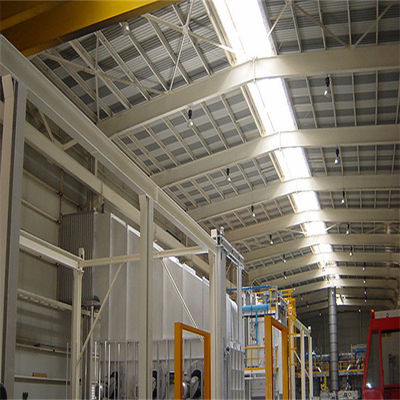 Yüksek yük kapasitesine sahip eğimli çatı için sıcak yuvarlanmış prefabrik çelik depo