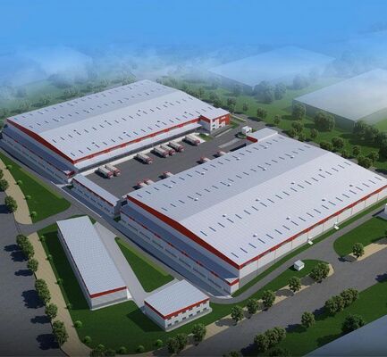 Çin'den Q355/Q235 malzemeleri kullanılarak inşa edilmiş bir çelik yapı atölyesi